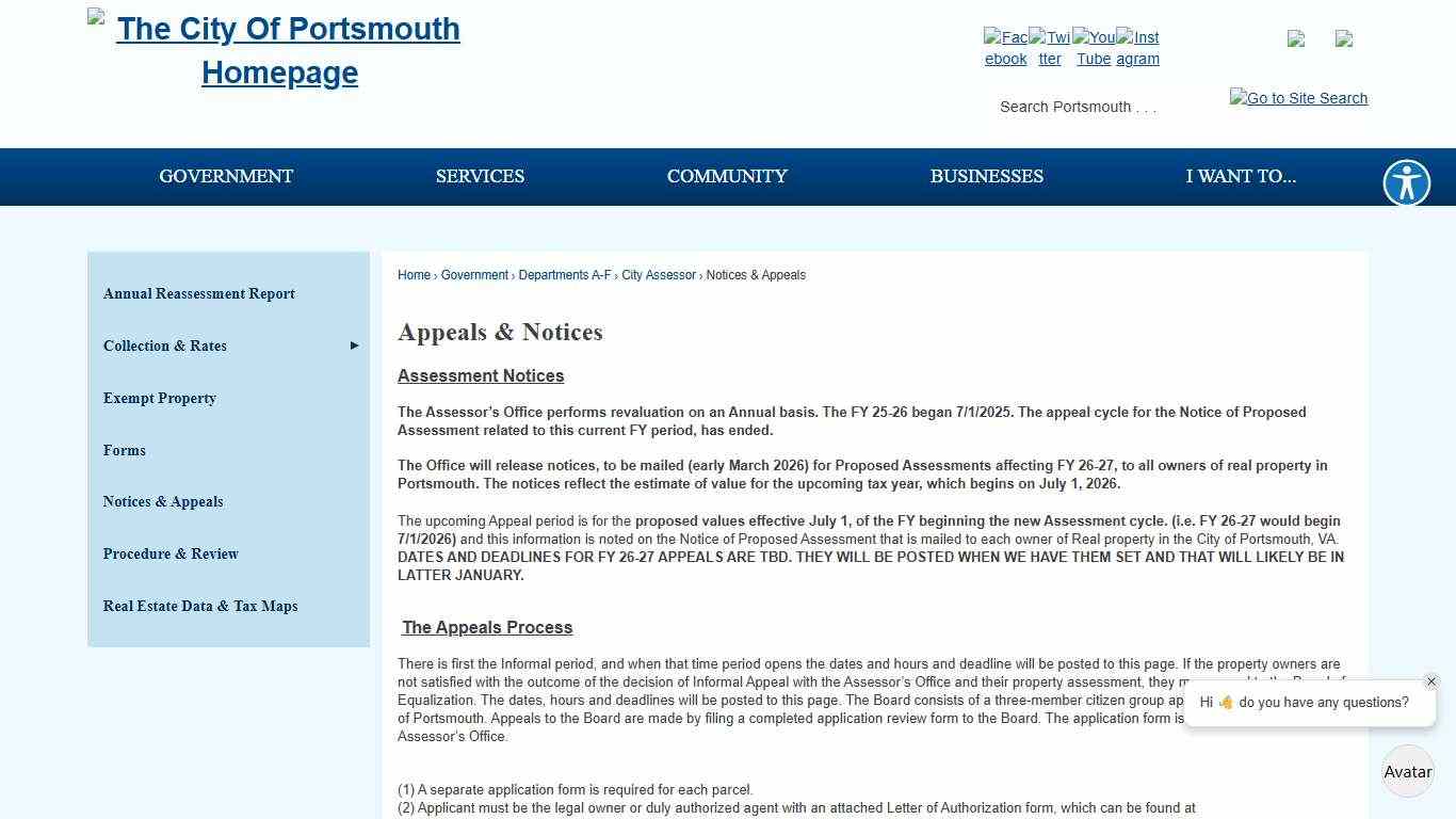 Appeals & Notices Portsmouth, VA